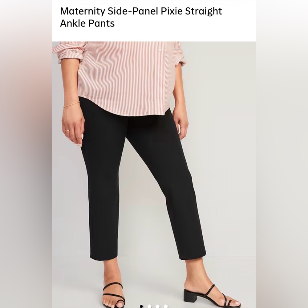 Old Navy office Maternity Side-Panel Pixie Straight Ankle Pants size 6 (M)